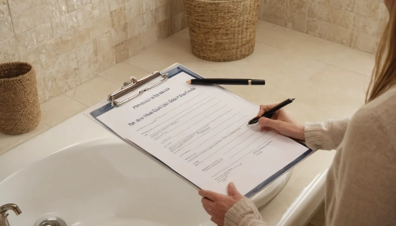 A provider measuring a bathroom for a walk-in shower in the Nelsonville area